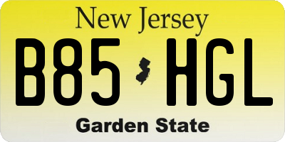 NJ license plate B85HGL