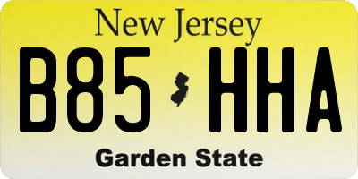 NJ license plate B85HHA