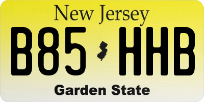 NJ license plate B85HHB