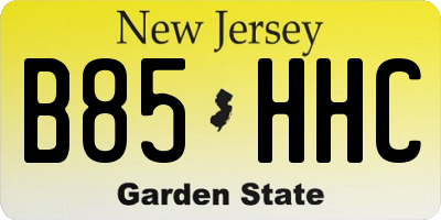 NJ license plate B85HHC