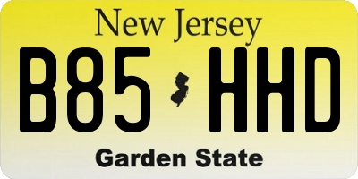 NJ license plate B85HHD