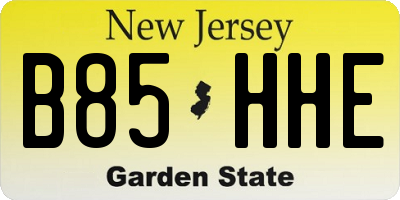 NJ license plate B85HHE
