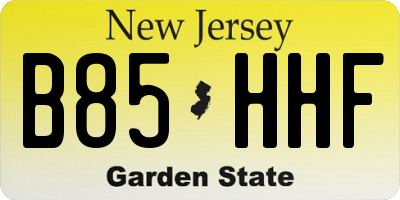NJ license plate B85HHF
