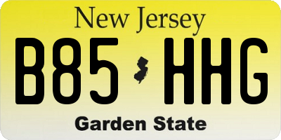 NJ license plate B85HHG