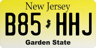 NJ license plate B85HHJ