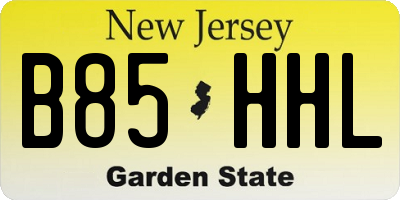 NJ license plate B85HHL