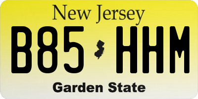NJ license plate B85HHM