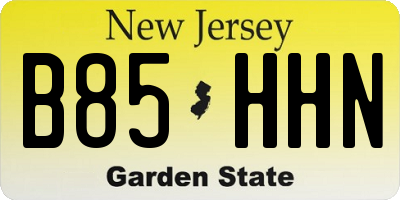 NJ license plate B85HHN