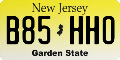 NJ license plate B85HHO
