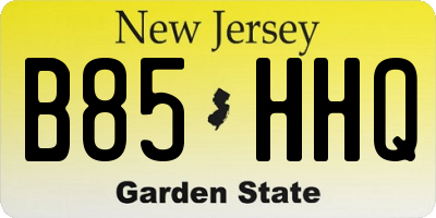 NJ license plate B85HHQ