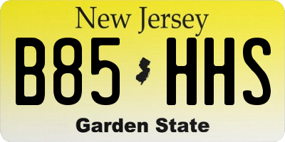 NJ license plate B85HHS