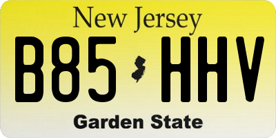 NJ license plate B85HHV