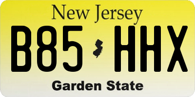 NJ license plate B85HHX