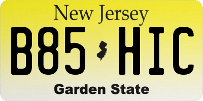 NJ license plate B85HIC