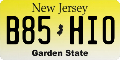 NJ license plate B85HIO