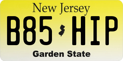 NJ license plate B85HIP