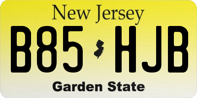 NJ license plate B85HJB