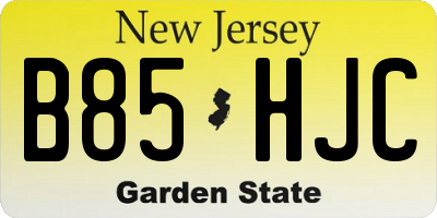 NJ license plate B85HJC