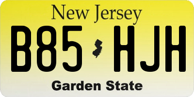 NJ license plate B85HJH