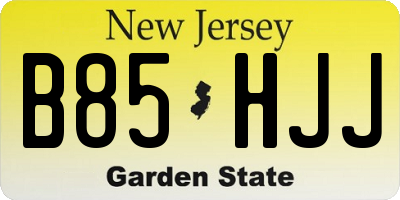 NJ license plate B85HJJ