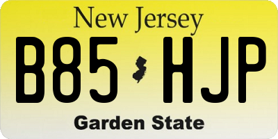 NJ license plate B85HJP