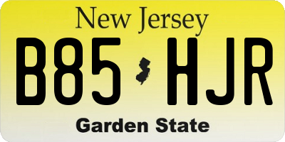 NJ license plate B85HJR