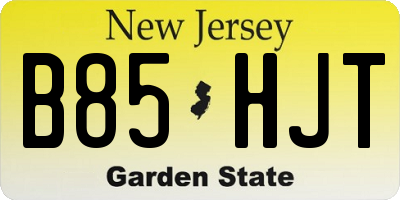 NJ license plate B85HJT
