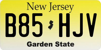 NJ license plate B85HJV