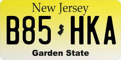 NJ license plate B85HKA