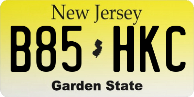 NJ license plate B85HKC