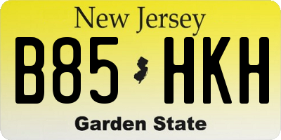 NJ license plate B85HKH