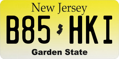 NJ license plate B85HKI