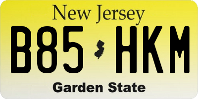 NJ license plate B85HKM