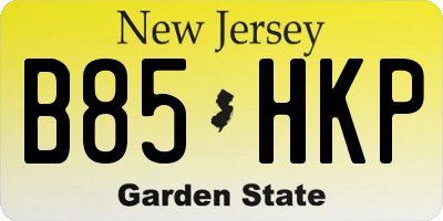 NJ license plate B85HKP