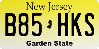 NJ license plate B85HKS