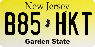 NJ license plate B85HKT