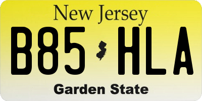 NJ license plate B85HLA