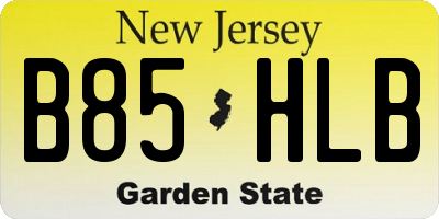 NJ license plate B85HLB