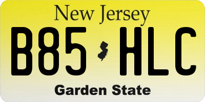NJ license plate B85HLC