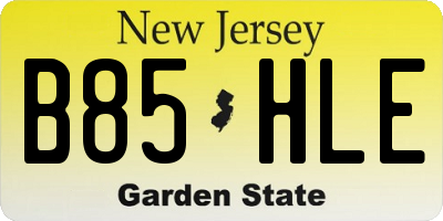 NJ license plate B85HLE