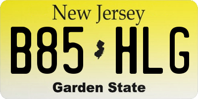 NJ license plate B85HLG