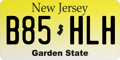 NJ license plate B85HLH