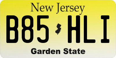 NJ license plate B85HLI