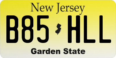 NJ license plate B85HLL