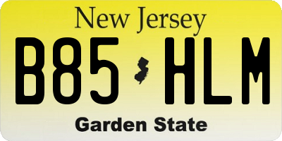 NJ license plate B85HLM