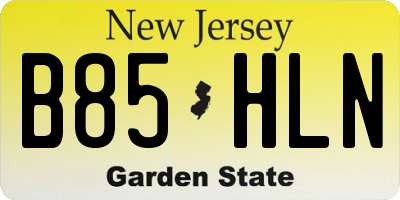 NJ license plate B85HLN