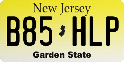 NJ license plate B85HLP
