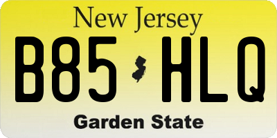 NJ license plate B85HLQ