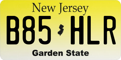 NJ license plate B85HLR