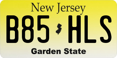 NJ license plate B85HLS